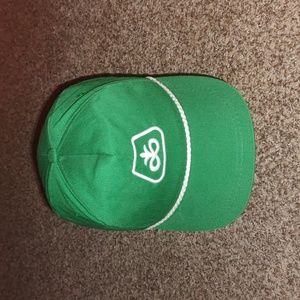 Vintage PIONEER SEED K Products Green Snapback Trucker Hat Cap Rope USA